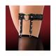 Cinderella Garter with Heart and Ruffles Vegan Leather Black