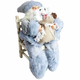 FESTA Novogodišnja figura Norman Deda Mraz na stolici/ sivi/ 30cm