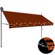 vidaXL Ročno zložljiva tenda z LED lučmi 350 cm oranžna in rjava