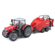 Bburago 10 cm Massey Ferguson 8740S + Baler Lifter Rood
