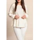 Plus size bluza z dolgimi rokavi, krem