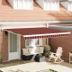 Skrovita tenda Crvena i Crna 400 × 300 cm Tkanina i Metal