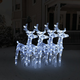 shumee Božični severni jeleni 4 kosi hladno beli 160 LED akril