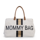 Torba Mommy Bag Big Canvas Off White stripes black/gold