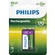 PHILIPS BATERIJA 9V POLNILNA 170mAh