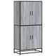 Vidaxl Visoka omara siva sonoma 68x35x139 cm inženirski les