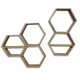 Hanah Home HEX003 Zidna polica, 5 komada, Braon