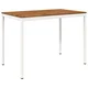 vidaXL Vrtni Bar Miza Naravna in bela 147 x 88,5 x 105 cm