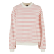 Womens Oversized Striped Sweatshirt - Pink/Cream