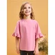 Sinsay - Pamučna bluza s vezom - prljavo roze