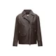 Jakna Calvin Klein Jeans Faux Leather Moto Brown Cork XS