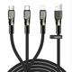 Joyroom 3in1 kabel USB - Lightning/Lightning/USB-C 3.5A 1.3m, črna