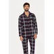 Moška flanelna pižama MARTIN 3XL Temno modra