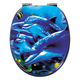 WC deska Poseidon Sea Life 3D (MDF, počasno spuščanje, snemljiva, modra)