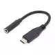 USB Type-C Audio adapter cable, Type-C - 3.5mm M/F, 0.2m, Audio input/output, Version 3.1, bl