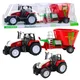 shumee Kmetijski traktor s prikolico za krmo, rdeč 60 cm