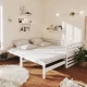 vidaXL Izvlečna dnevna postelja 2x(90x200) cm bela trdna borovina