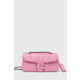 Kožna torba Coach boja: ružičasta