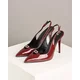 Shoeberry Ženske cipele na štiklu 5413, Bordo