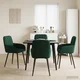 vidaXL Jedilni stoli 4 pcs Žamet Temno zelena 56,5 x 50 x 86 cm