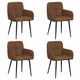vidaXL vidaXL Jedilni stoli 4 pcs Umetno nubuk usnje Rjava 59 x 56,5 x 85 cm, (5000296823)