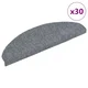 Prostirke za stepenice, samoljepljive, 30 kom., 65x21x4 cm, svijetlo sive, poluokrugle, velike