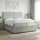 vidaXL Postelja boxspring z vzmetnico Svetlo siva 200 x 200 cm Žamet