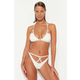 Trendyol High Leg Bikini Bottoms With Ecru Accessories