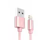 Xwave kabl za punjač USB A 2.0 (muški) na lightning (muški) 1.2m roze zlatni upleten