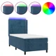Krevet box spring s madracem LED tamnoplavi 80 x 200 cm baršun
