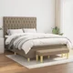 Greatstore Box spring postelja z vzmetnico taupe 140x200 cm blago