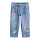 Next Kavbojke moder denim/svetlo rumena/svetlo roza/črna