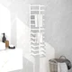 shumee vidaXL Stojalo za brisače belo 24x12x96 cm jeklo