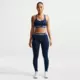 Nike Pro Womens Mid-Rise Full-Length Leggings - Blue - Polyester/Elastane