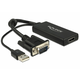 DELOCK adapter VGA M HD15-HDMI Ž, aktivni, 25cm