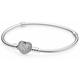 Pandora Srebrna zapestnica s svetlečim srcem 590727CZ (Dolžina 19 cm) srebro 925/1000