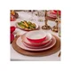58-delni jedilni set v beli/rdeči barvi, iz porcelana