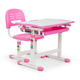 oneConcept Annika, pisaći stol za djecu, dvodjelni set, stol, stolica, visinski podesiv, roza boja