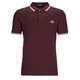 Fred Perry Polo majice kratki rokavi TWIN TIPPED FRED PERRY SHIRT Bordo