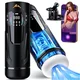 SuperLove Sucking, Thrusting & Vibrating Penis Pump Masturbator with LCD Display & Suction Base Black
