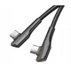 shumee Kabel Toocki 90, 100W USB C na USB C 90 stopinj, dvostranski kotni kabel, 1 m.