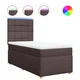 Vidaxl Box spring postelja z vzmetnico temno rjava 100x200 cm blago