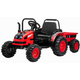 Električni POWER traktor s sporednim kolosijekom, crveni, stražnji pogon, 12V baterija