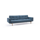 Kavč SPLITBACK SOFA BED z rokonasloni in s svetlo lesenimi nogicami-Svetlo modra