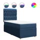 Vidaxl Box spring postelja z vzmetnico modra 90x200 cm blago