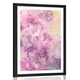 Plakat s paspartujem rožnata vejica s cvetovi - 40x60 silver