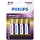 Philips FR6LB4A/10 - 4 kom. litijumske baterije AA LITHIUM ULTRA 1,5V 2400mAh