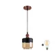 Brilagi-LED Luster na sajli R GLASS 1xE27/60W/230V O 14 cm bakar/zadimljeno bež/crna