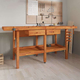 Greatstore Delovna miza s predali in primeži 192x62x83 cm trdna akacija