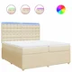 vidaXL vidaXL Box spring postelja z vzmetnico krem 200x200 cm blago, (21304937)